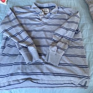 Old Navy XL rugby shirt.  Gray with blue stripes.